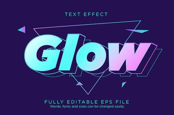 Download Triangle Glow Text Effect Font Type - Glow text Collection