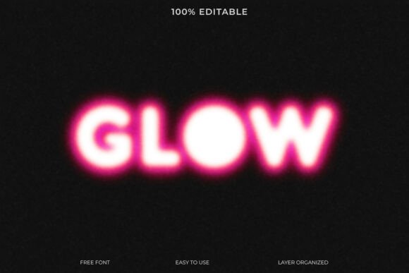 Download Grainy Neon Glow Text Effect - Glow text Collection
