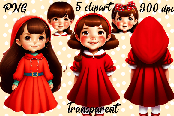 Download Little Red Girl Clipart - Premium Bundle