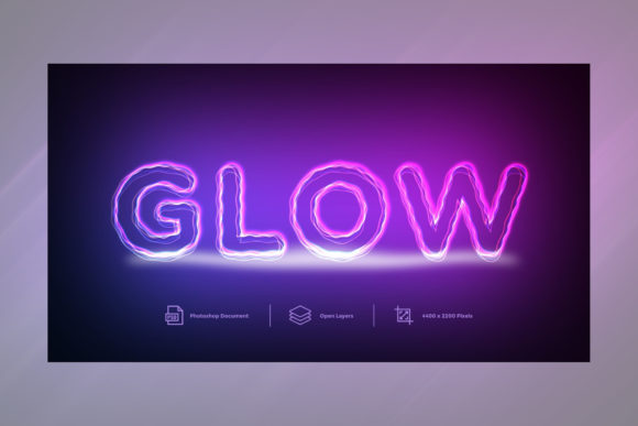 Download Glow Text Effect Design Layer Style - Glow text Collection